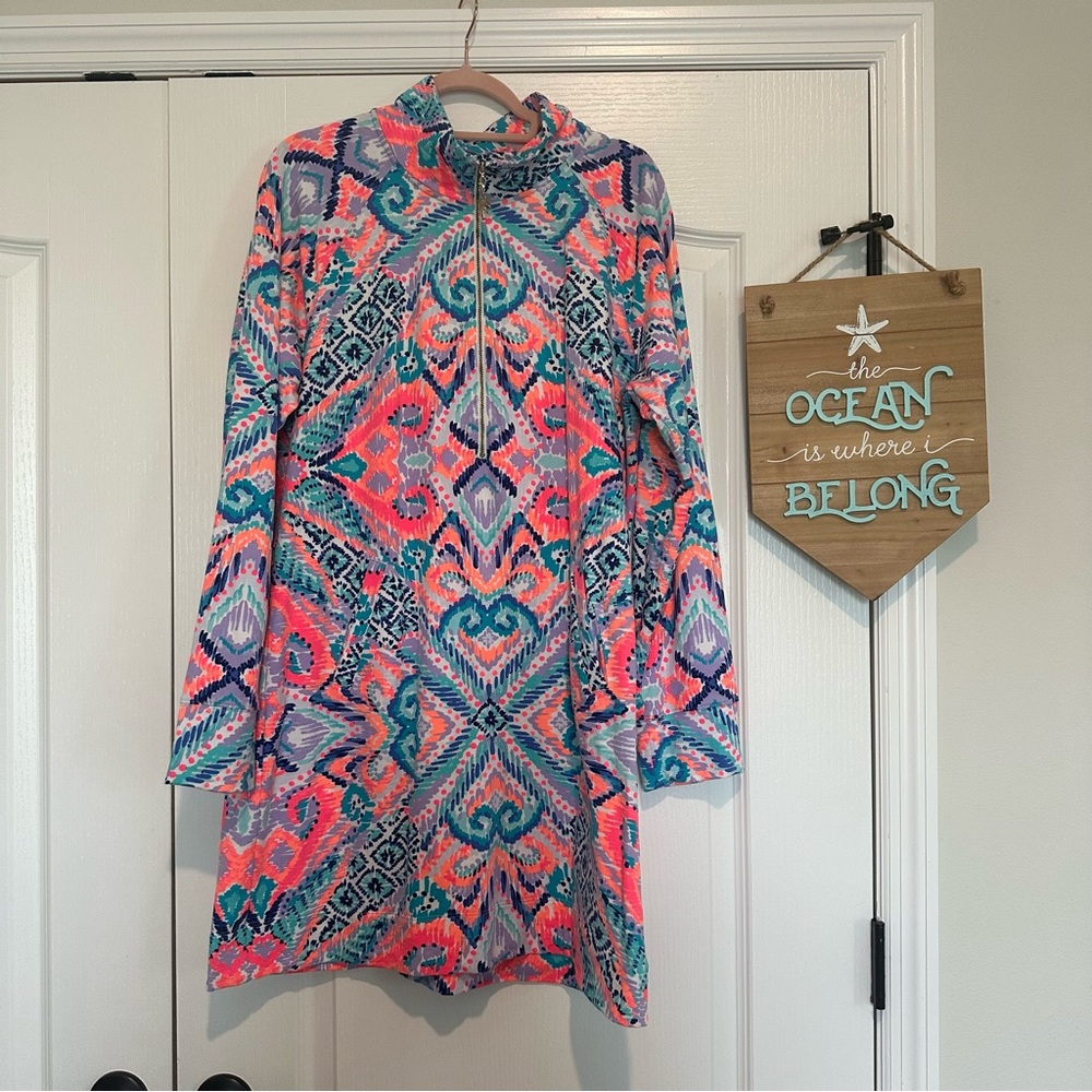 Lilly Pulitzer Skipper Popover Dress UPF 50+ Solar Opposite EUC Sz XL